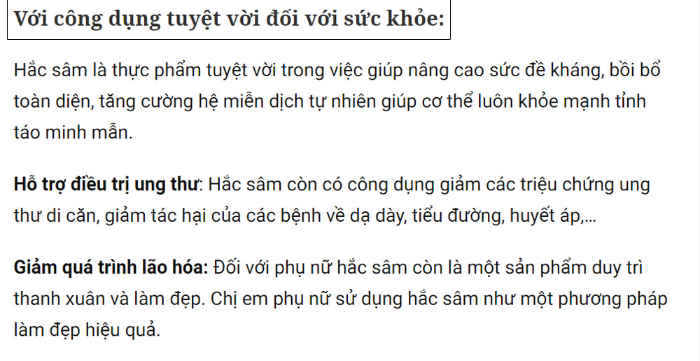 Đánh giá về tác dụng của Cao hắc sâm Hàn Quốc được viết trên báo Thanh Niên