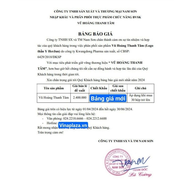 Bảng giá mới cập nhật sau ngày 01-04-2024 về Vũ hoàng thanh tâm 10 viên Bảng giá mới cập nhật sau ngày 01-04-2024 về Vũ hoàng thanh tâm 10 viên