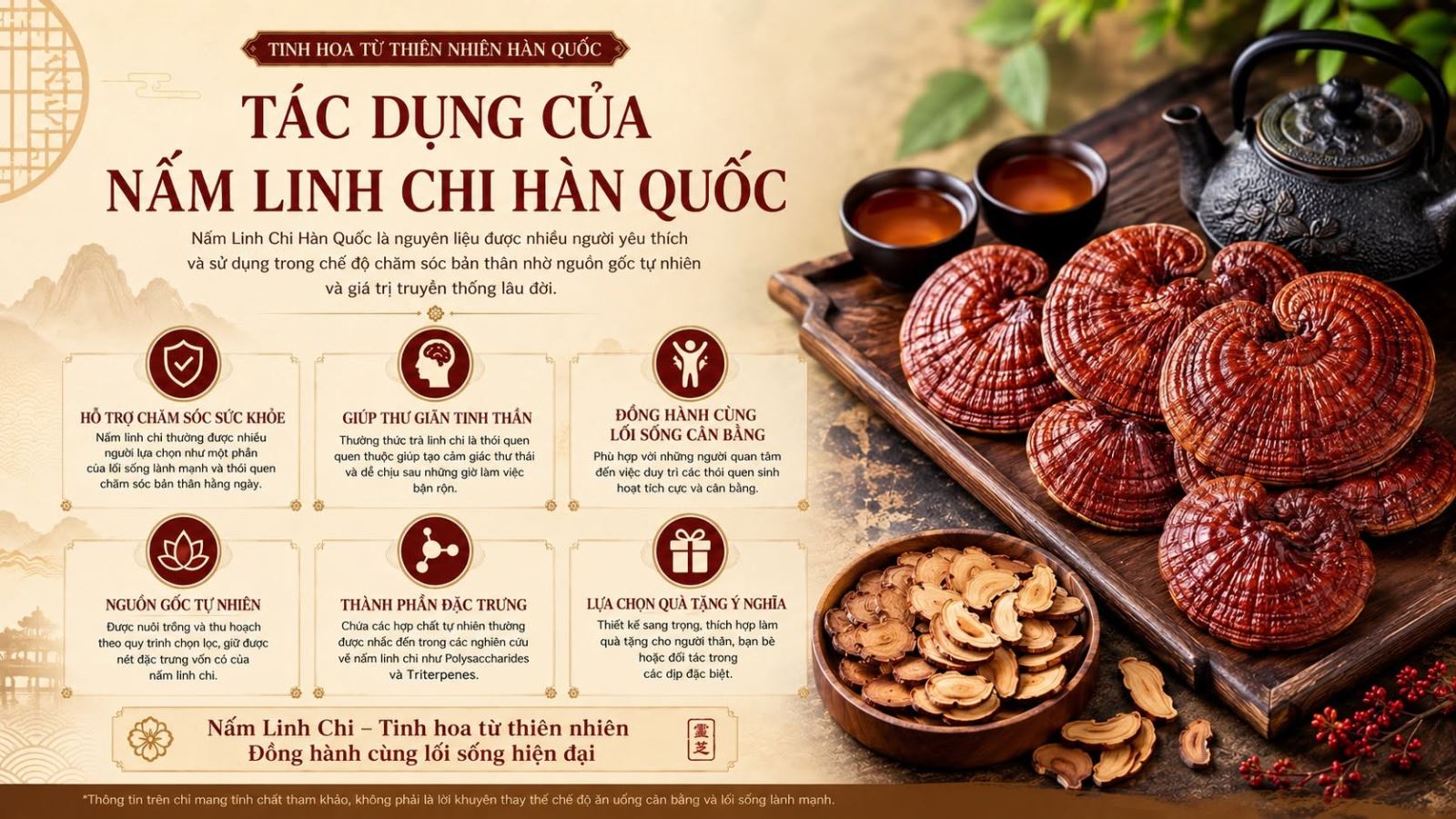 Những tác dụng ưu Việt của Nấm Linh Chi Achimmadang Hàn Quốc đối với sức khỏe