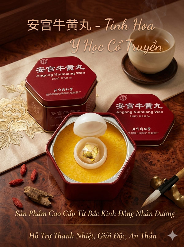 An cung ngưu hộp thiếc Đồng Nhân Đường Bắc Kinh Trung Quốc 1 viên