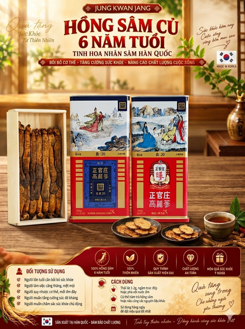 Hồng sâm chính phủ Jung Kwang Jang Hàn Quốc 6 hộp 300g
