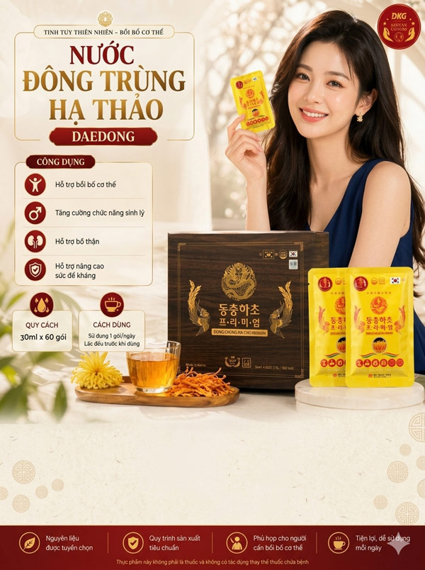 Nước đông trung hạ thảo Daedong Hàn Quốc 60 gói