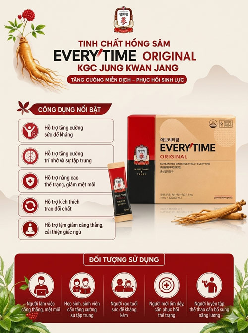 Tinh chất hồng sâm chính phủ KGC Jung Kwan Jang Everytime Original 30 gói