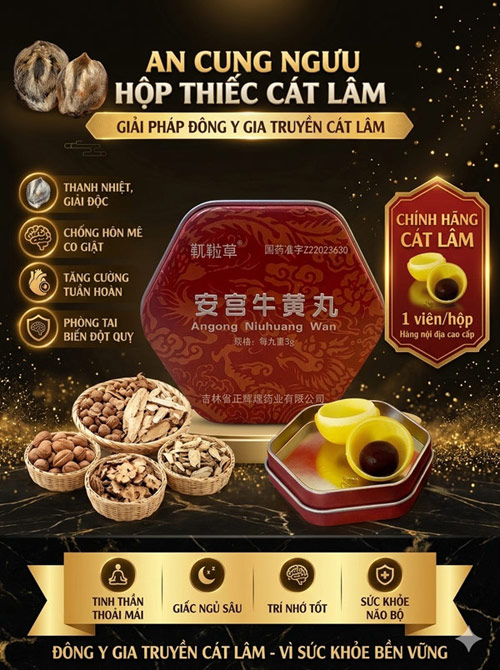 Angong Niuhuang Wan An cung ngưu hộp thiếc Cát Lâm 1 Viên