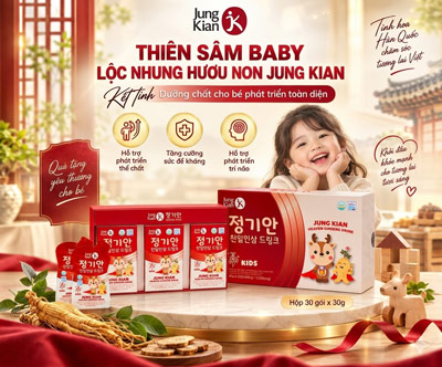 Thiên sâm nhung hươu Baby Jung Kian Hàn Quốc hộp 30 gói