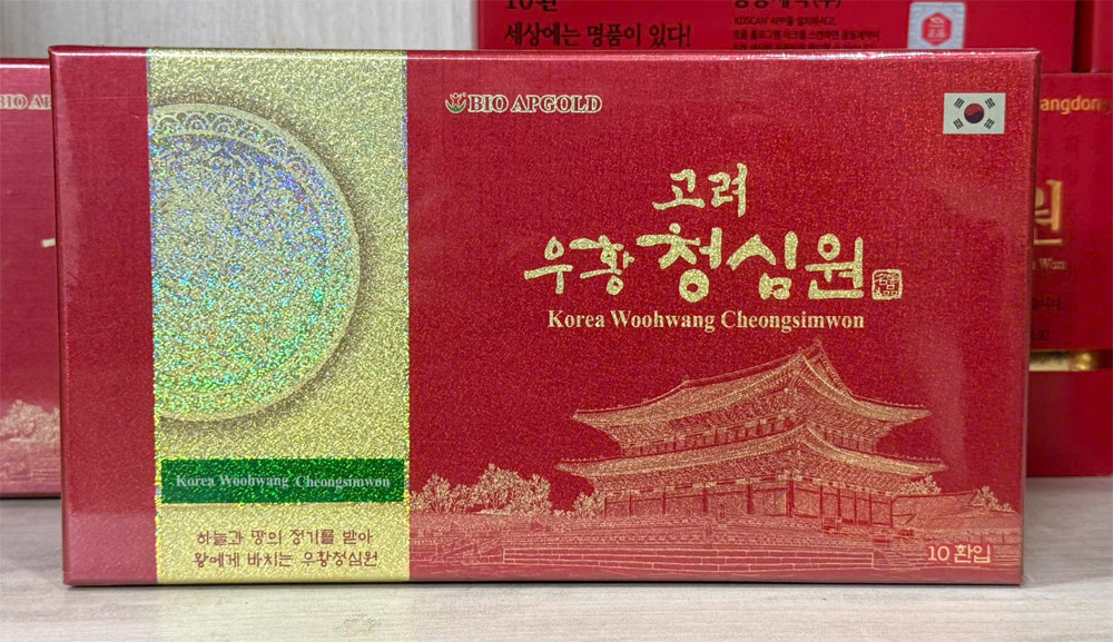 Ngưu hoàng thanh tâm Woo Hwang Chung Sim Won 10 viên hộp giấy đỏ Ngưu hoàng thanh tâm Woo Hwang Chung Sim Won 10 viên hộp giấy đỏ