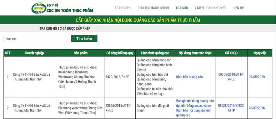 Thông tin nhà nhập khẩu Vũ Hoàng Thanh Tâm Hàn Quốc
