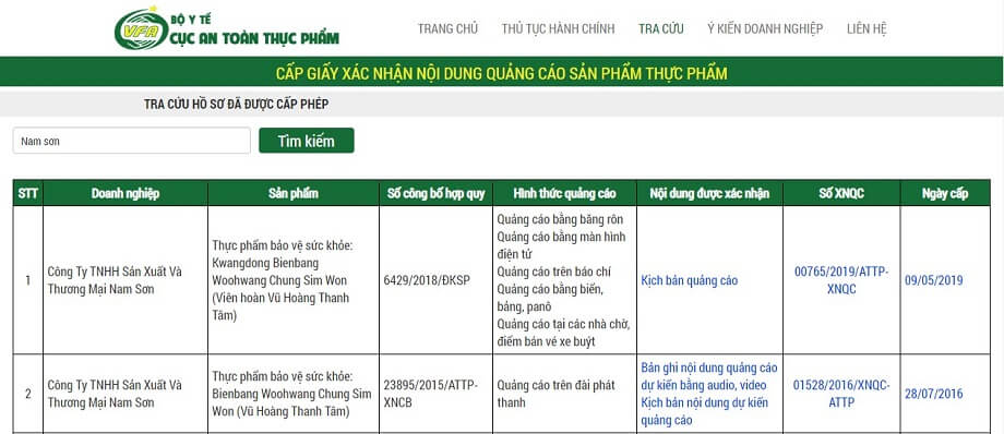 Thông tin nhà nhập khẩu Vũ Hoàng Thanh Tâm Hàn Quốc