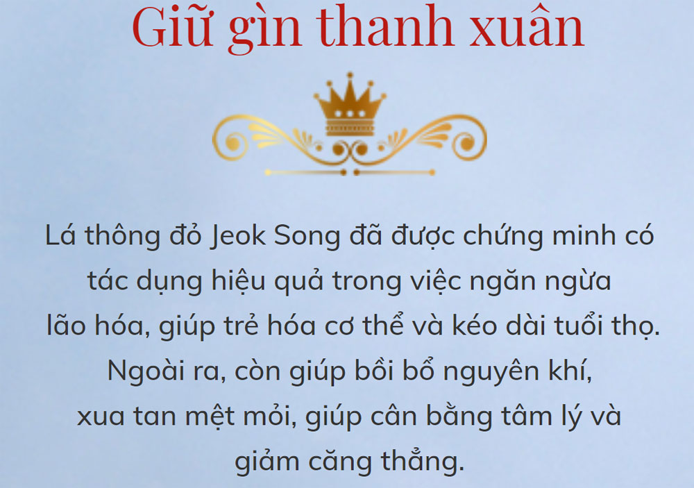 Tác dụng hiệu quả trong việc ngăn ngừa sử lão hóa giúp trẻ hóa kéo dài tuổi thanh xuân